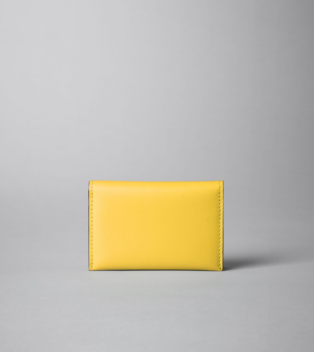 Business card holder in Yellow Leather