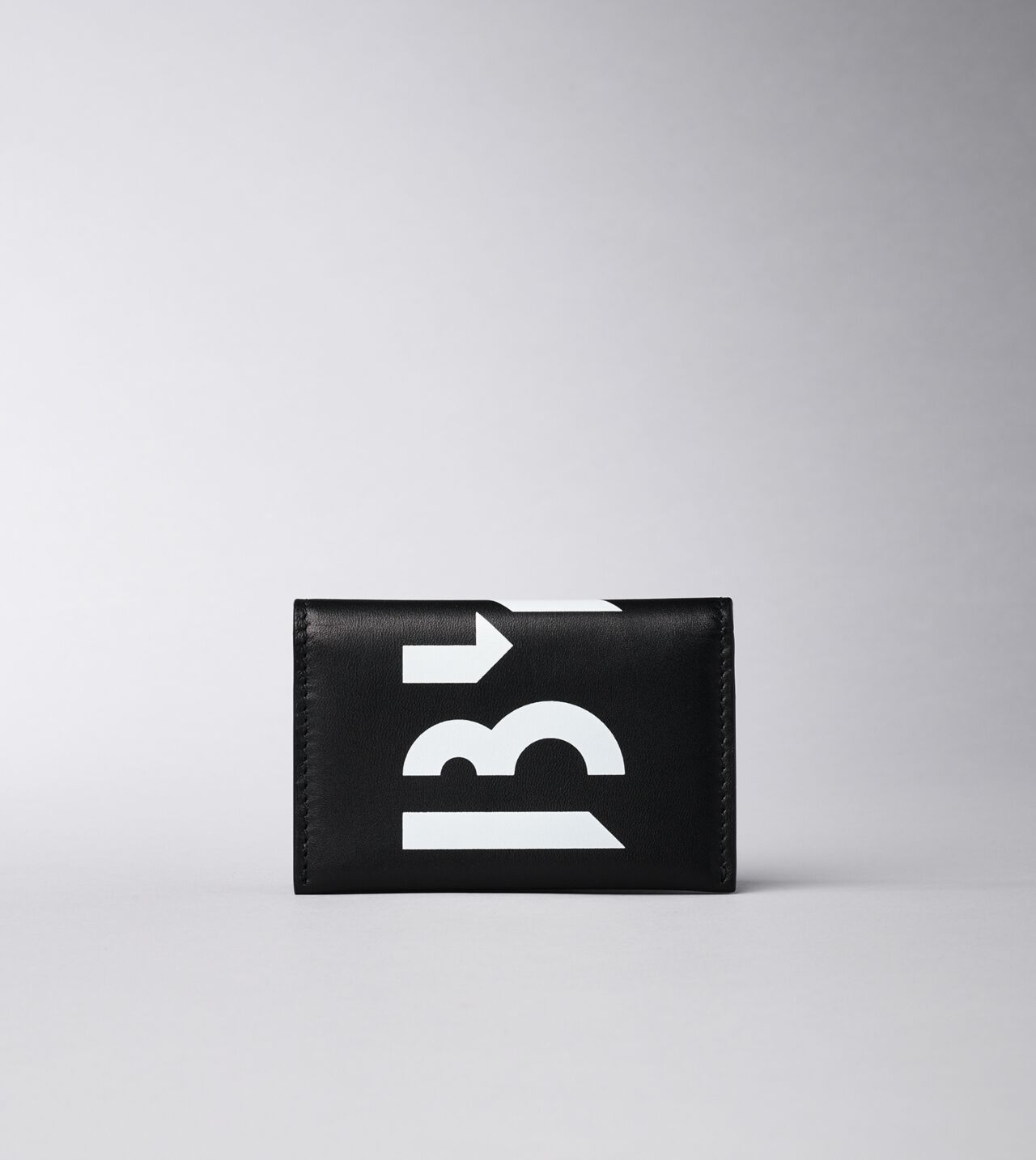 Business card holder in Black printed Leather